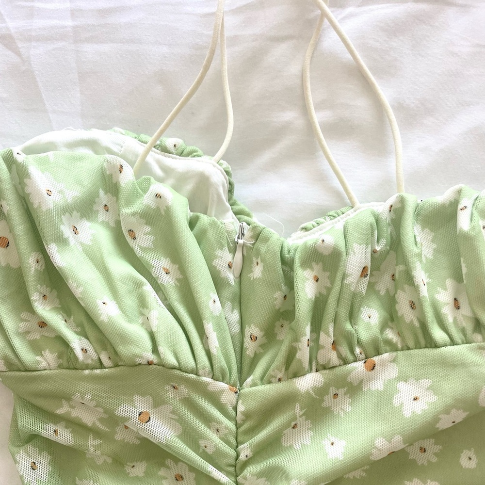 Princess Polly Penney Mini Dress Green Floral - Picture 5 of 6